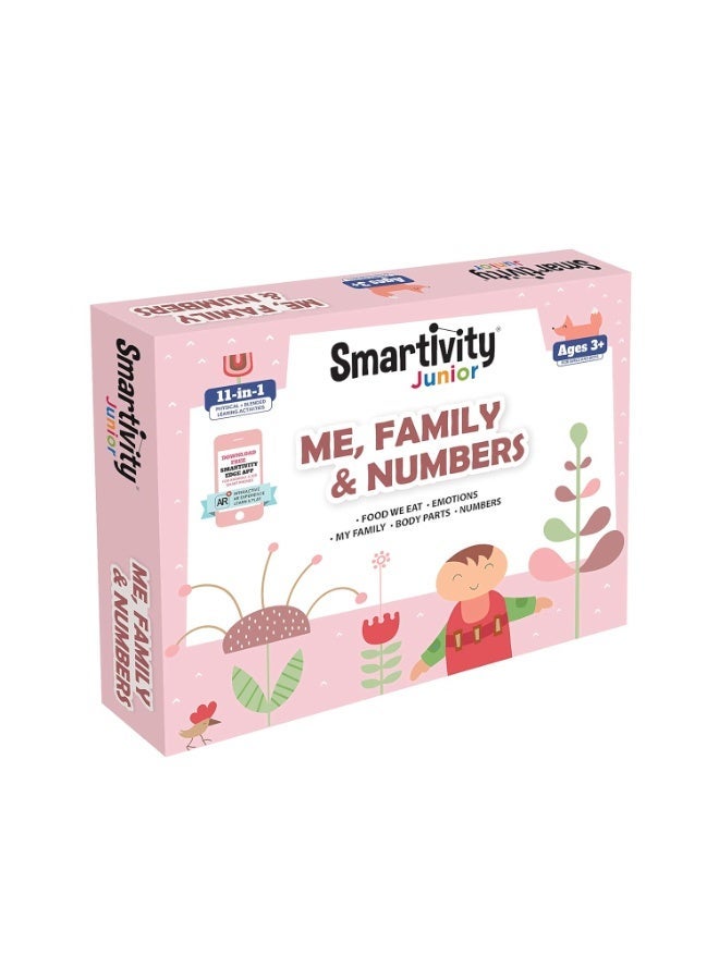 سمارتيفيتي جونيور مي، العائلة والأرقام، لعبة تعليمية تعليمية STEAM لمرحلة ما قبل المدرسة، تتضمن أنشطة فنية وحرفية، 11 في 1، علبة هدايا، مناسبة للأطفال من عمر سنتين إلى 5 سنوات، تقنية الواقع المعزز، تلوين، تطبيق مجاني، بطاقات تعليمية تفاعلية. - Image 1